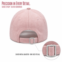 Casquette de baseball 6 panneaux personnalisable avec logo, en daim rose, visière incurvée, broderie fleur de cerisier, unisexe, streetwear, vente en gros