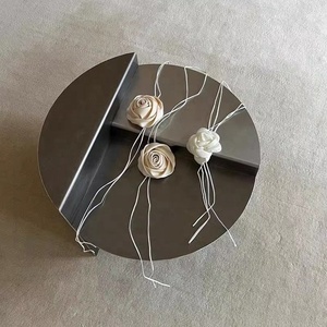 <span class=keywords><strong>Mesa</strong></span> de Centro <span class=keywords><strong>Semicircular</strong></span> Combinable de Acero Inoxidable Cepillado, Modular, Geométrica, con Almacenamiento Multifuncional - Product Image 3