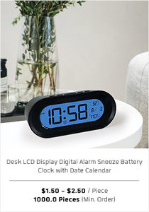 Hot bán hình dạng hình bầu dục bảng thông minh đồng hồ với 9 bài hát báo động và nhiệt độ trong nhà et748 - Product Image 3