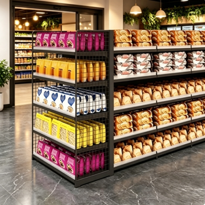 <strong>Heavy</strong> <strong>Duty</strong> Double Sided Gondola Supermarket <strong>Shelves</strong> Metal Display Stand Racks Modular Eco-Friendly Adjustable Shelving - Product Image 5
