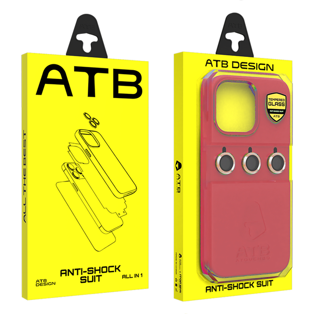 ATB Anti-Shock Suit Frosted Back Film Camera Lens Protector Silicone Phone Case All in 1 Set