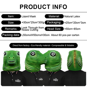 Lustige Latex-Eidechsenmaske, Witziger Tierkopf-Helm für Halloween, Cosplay-Partys, Maßanfertigung, Großhandel - Product Image 2