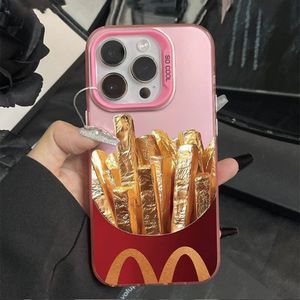 Coques de Téléphone Antichoc de Luxe Effet Frites Dorées pour <span class=keywords><strong>iPhone</strong></span> 17 Air, 16, 15 Plus, Pro Max, 14, 13, 12, <span class=keywords><strong>11</strong></span>, X – Housse Arrière - Product Image 6