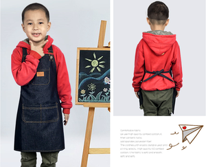 Wholesale Custom logo <strong>Denim</strong> Blue Child Cooking Cupcake Pinafore Clean Kids <strong>Aprons</strong> - Product Image 4