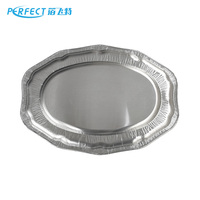 Plat jetable ovale en aluminium, 1100 ml, de qualité alimentaire, résistant aux hautes températures, pour four et barbecue