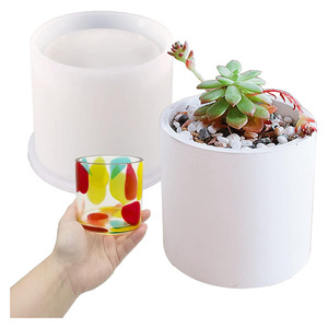 Molde Redondo de Silicona <span class=keywords><strong>para</strong></span> <span class=keywords><strong>Resina</strong></span> <span class=keywords><strong>Epoxi</strong></span>, Apto <span class=keywords><strong>para</strong></span> Microondas, <span class=keywords><strong>para</strong></span> Macetas, Posavasos, Plantas Suculentas - Product Image 5