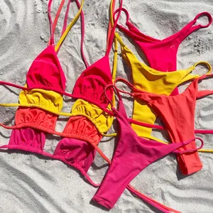 कस्टम OEM Swimwear के डिजाइनर बिकनी 2023 गर्मियों महिलाओं माइक्रो Swimwear के उच्च गुणवत्ता सेक्सी बिकनी Swimwear के Beachwear बिकनी सेट