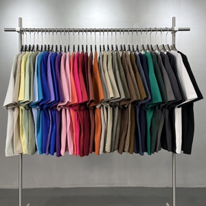 เสื้อยืด DTG ทรงหลวม ระบายอากาศได้ดี ยูนิเซ็กซ์ ผ้าคอตตอน 100% น้ำหนัก 230 กรัม ลายสก็อต ย้อมสี หลายสี  รับทำโลโก้ตามสั่งสำหรับฤดูร้อน - Product Image 5