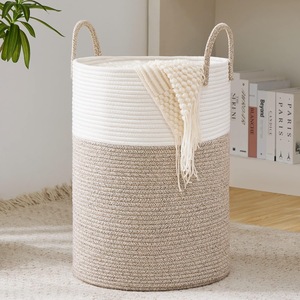100% coton corde Crochet panier de rangement <span class=keywords><strong>Jute</strong></span> ours <span class=keywords><strong>macramé</strong></span> poignées pépinière blanchisserie bois Style nordique nordique <span class=keywords><strong>macramé</strong></span> paniers - Product Image 2