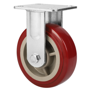 Hochleistungs-Doppelkugellager-Räder aus Rotem Polyurethan (PU) 4" 5" 6" 8", Schwerlastrollen mit Bremse für Werkbänke - Product Image 1