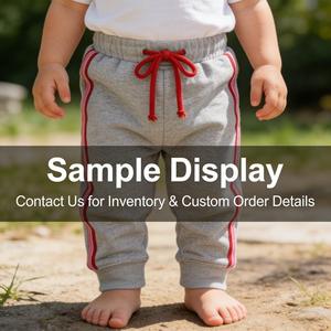 Vêtements pour bébé personnalisés, <span class=keywords><strong>pantalon</strong></span> de jogging en coton et polyester, rayures latérales, bas pour nourrissons et tout-petits - Product Image 2
