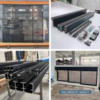 Porte coulissante en aluminium moderne sur mesure, double vitrage, verre trempé, insonorisée, pour usage résidentiel/commercial - OEM/ODM