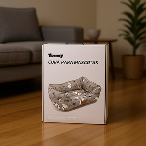 Cuccia Yommy per cani e gatti, morbido cuscino con stampa a forma di cane, disponibile nelle taglie S, M, L. - Product Image 3