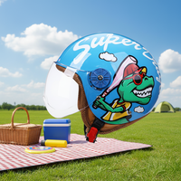 Casque de moto trois-quarts pour enfants, design de dessin animé populaire, ABS, casque ouvert, sécurité et confort