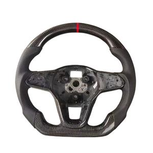 Volante Deportivo Personalizado de Fibra de Carbono Forjado con Alcántara para vw Bora Jetti <span class=keywords><strong>Golf</strong></span> <span class=keywords><strong>8</strong></span> R Line Mk8 gti Audi A3 S3 RS3 8Y 2019 2020 - Product Image 6