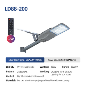 Oranggie Chất Lượng Cao Không Thấm Nước 200W/300W Tích Hợp LED Năng Lượng Mặt Trời Ánh Sáng Đường Phố Cho Ngoài Trời IP65 Vườn Ứng Dụng - Product Image 3