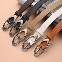 Ceinture en cuir PU noir élégante pour femme, style vintage, avec boucle ardillon en alliage, design classique et polyvalent, vente en gros personnalisée