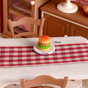 Breloques en résine en forme de burger de dessin animé, miniatures de nourriture frite délicieuse, mignonnes, pour décoration de cuisine DIY avec technique d'huile coulante - Product Image 5