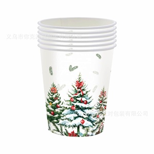 Assiettes, gobelets et serviettes en papier à thème Noël Neige Blanche – Kit de fournitures de fête jetables – Vente chaude – Écologique - Product Image 3