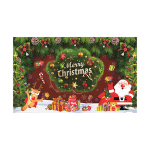 Drapeaux et décorations en tissu pour fête de Noël, imperméables, en polyester tricoté, forme triangulaire, pour créer une ambiance festive - Product Image 3