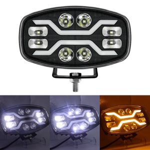Projecteur automobile ovale haute puissance 9 pouces, faisceau combiné, 4x4, tout-terrain, camion, lampe de position blanche ambre, lampe de travail LED, phare LED, 80W - Product Image 4