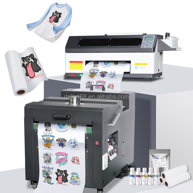 Hot Dual Head I3200 XP600 A3 30cm Dtf Printer Direct Transfer Film Printer With Powder Shaker for T-shirts All Fabrics 16m/hour