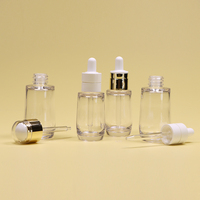 Cosmétiques personnalisés flacon compte-gouttes en plastique transparent PETG à paroi épaisse flacon compte-gouttes d'huile de beauté du visage flacon compte-gouttes d'essence