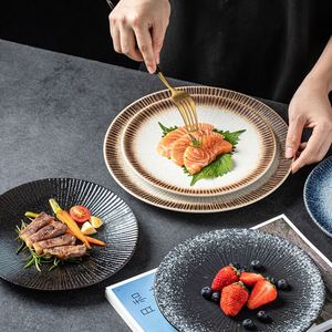 จานเสิร์ฟสเต็กสไตล์ตะวันตกสำหรับร้านอาหาร ภาชนะเซรามิกสำหรับอาหารค่ำ ขนาด 8/10 นิ้ว จานพาสต้า จานของหวาน - Product Image 2