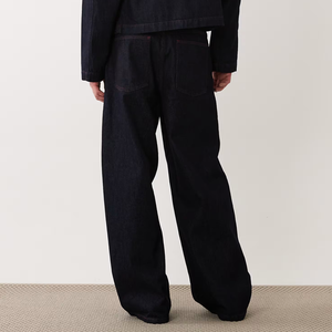 Premium Quality <strong>Relaxed</strong> Baggy Indigo <strong>Men's</strong> <strong>Jeans</strong> in Raw Indigo for Casual Everyday Wear High Rise Straight <strong>Jeans</strong> for <strong>Men</strong> - Product Image 2