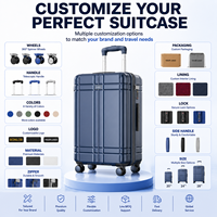 Ensemble de bagages de voyage 3 pièces personnalisé OEM d'usine, valise rigide en PC durable, étiquette privée, valise personnalisée