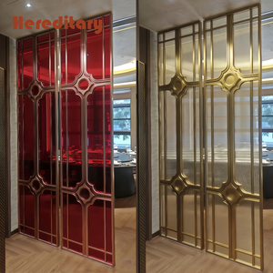 ฉากกั้นห้องกระจกสแตนเลสภายในอาคาร ผนัง<span class=keywords><strong>กั้น</strong></span>สำนักงานกระจกหรูหราสำหรับล็อบบี้โรงแรม - Product Image 6