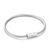 Yiwu Aceon Velle acier inoxydable torsion corde câble fil plaine sculpté personnalisé fermoir bricolage curseur sous-sol bracelet