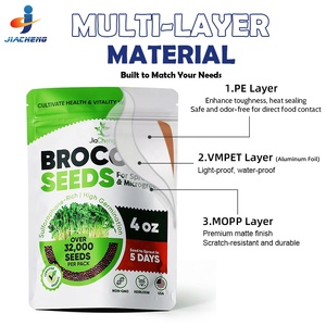 Sacchetto con Zip in Plastica Personalizzato per Imballaggio di Semi Agricoli, Alta Barriera, Impermeabile, in Alluminio - Product Image 4