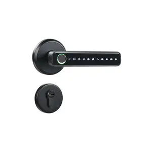 शीर्ष बिक्री स्मार्ट दरवाज़े के हैंडल लॉक ब्लूटूथ पासवर्ड बिना चाबी वाले काले दरवाज़े के हैंडल आंतरिक स्मार्ट सुरक्षा दरवाज़े के हैंडल