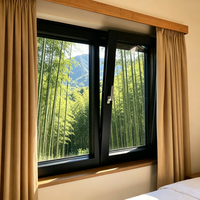 Ventana Abatible Moderna de Aluminio con Doble Acristalamiento, Vidrio Bajo Emisivo y Vidrio Templado