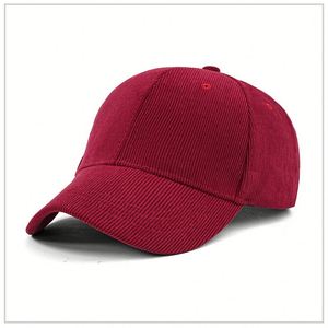 Casquette de baseball unisexe pour enfants en velours côtelé, 6 panneaux, réglable, en tissu courant, pour l'extérieur, 100 % polyester, vente en gros - Product Image 5