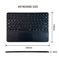 Nuevo Teclado Inalámbrico BT USB-C de 10 Pulgadas con Touchpad Ultrafino RGB Multicolor, 78 Teclas Intercambiables en Caliente, Certificado CE, 12 Meses de Garantía