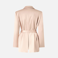 Ensemble de tailleur formel pour femme, veste longue de style professionnel avec ceinture à lacets, décoration boutonnée, tailles XS-XL