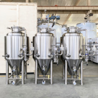 Cuve de fermentation conique de 100 L avec enveloppe à fossettes, fermentateur en acier inoxydable SUS 304, équipement de brasserie artisanale pour brasserie à domicile