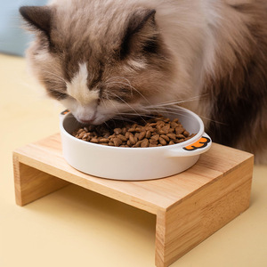 Platos de cerámica Shuo Ni con caras de animales para gatos y perros, plato de alimentación con asas, tamaño 10 cm - Product Image 3