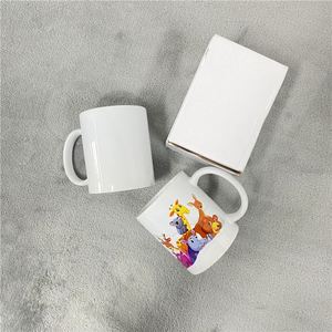 Tazas de Cerámica Sublimables con Asa de Gres para Agua, Chocolate, Leche, Té, 11 oz, con Caja de Cartón para Impresión DIY - Product Image 1
