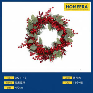 Handmade PVC <b>Christmas</b> <b>Wreath</b> H50cm Bulk Pack of 12 for <b>Outdoor</b> Party & Indoor Holiday Decoration - Product Image 1