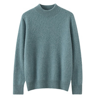 Reiner Wollpullover für Herren, Herbst und Winter Halbrollkragen Verdickter Weicher und Lockerer Pullover Strick-Basisshirt Kaschmirpullover