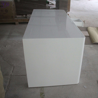 Bureau de direction moderne personnalisé, poste de travail en pierre de surface solide blanche, en forme de U, monoplace, table de bureau écologique