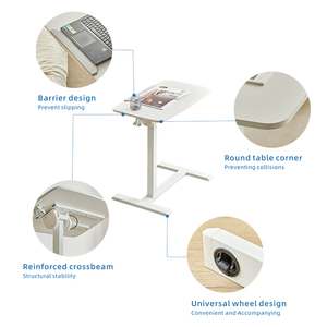 Computadora ajustable en altura de alta calidad sobre la mesa auxiliar de la cama con ruedas ocultas movibles en el hospital - Product Image 2