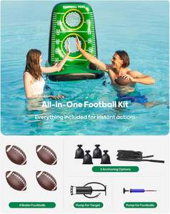 JOSEN Jeu de football gonflable en PVC pour piscine, cible aquatique, double filet, base stable, capacité 100 kg, jeu de piscine d'été pour enfants - Product Image 6