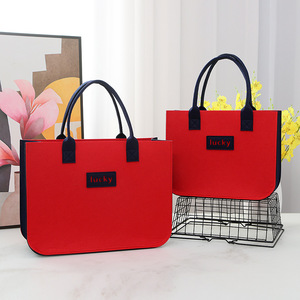 Bolsa de Compras Plegable Reutilizable de Fieltro con Asa de Tela No Tejida y Correa para el Hombro, Ideal para Almacenamiento en el Hogar y Publicidad Exterior - Product Image 3