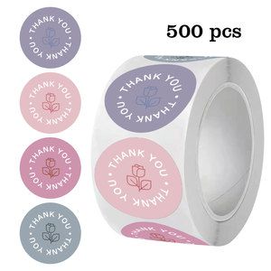 Rouleau d'étiquettes autocollantes irisées rondes avec citation positive de remerciement, 500 pièces, 2,5 cm, imperméables, auto-adhésives pour l'emballage des petites entreprises - Product Image 5