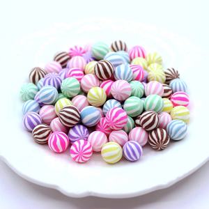 Color mezclado sandía de cuentas sin agujero de arcilla de polímero de caramelo redondo cuentas para los niños <span class=keywords><strong>Re</strong></span>-ment Accesorios - Product Image 4