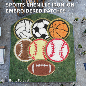 Patchs ronds brodés thermocollants et autocollants en sergé pour football, baseball, basketball, rugby – Vente en gros, haute qualité - Product Image 2